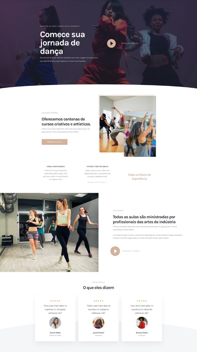 Modelo Template Escola de Dança